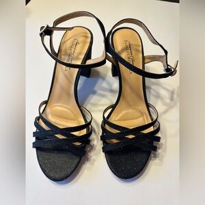 Badgley Mischka Black Glitter Heels